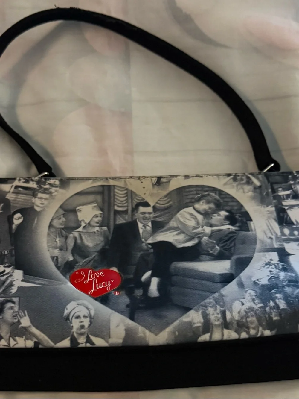 I Love Lucy Collage Black & White Shoulder Bag